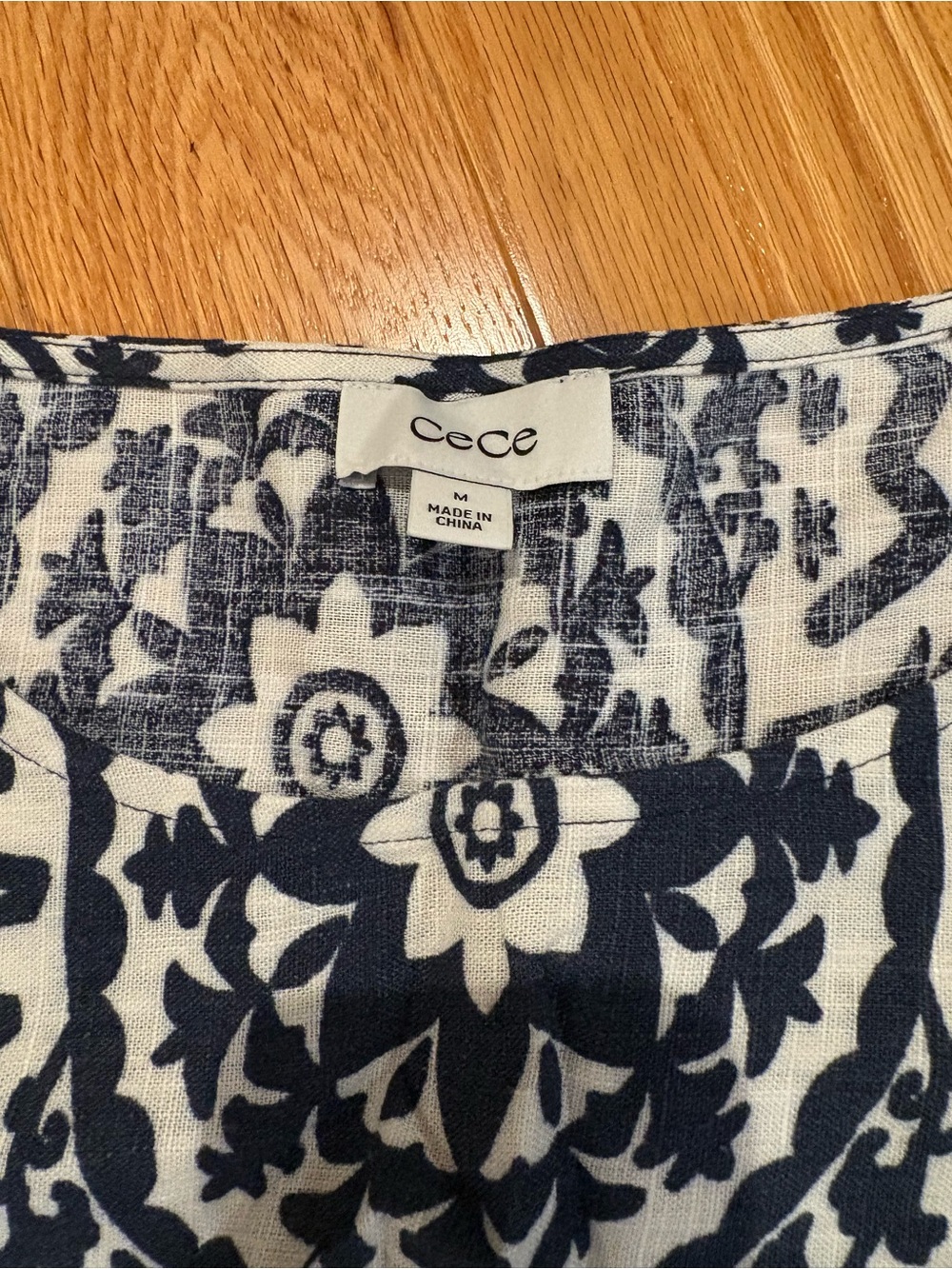 NWOT Cece Navy & White Linen Blend Set Sz Med - Picture 2 of 6